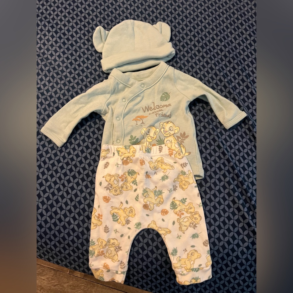 Baby Blue and White Animal Print Outfit